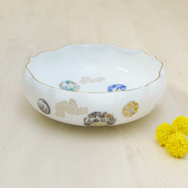 【金ミル花丸紋】深鉢(径22cm)1