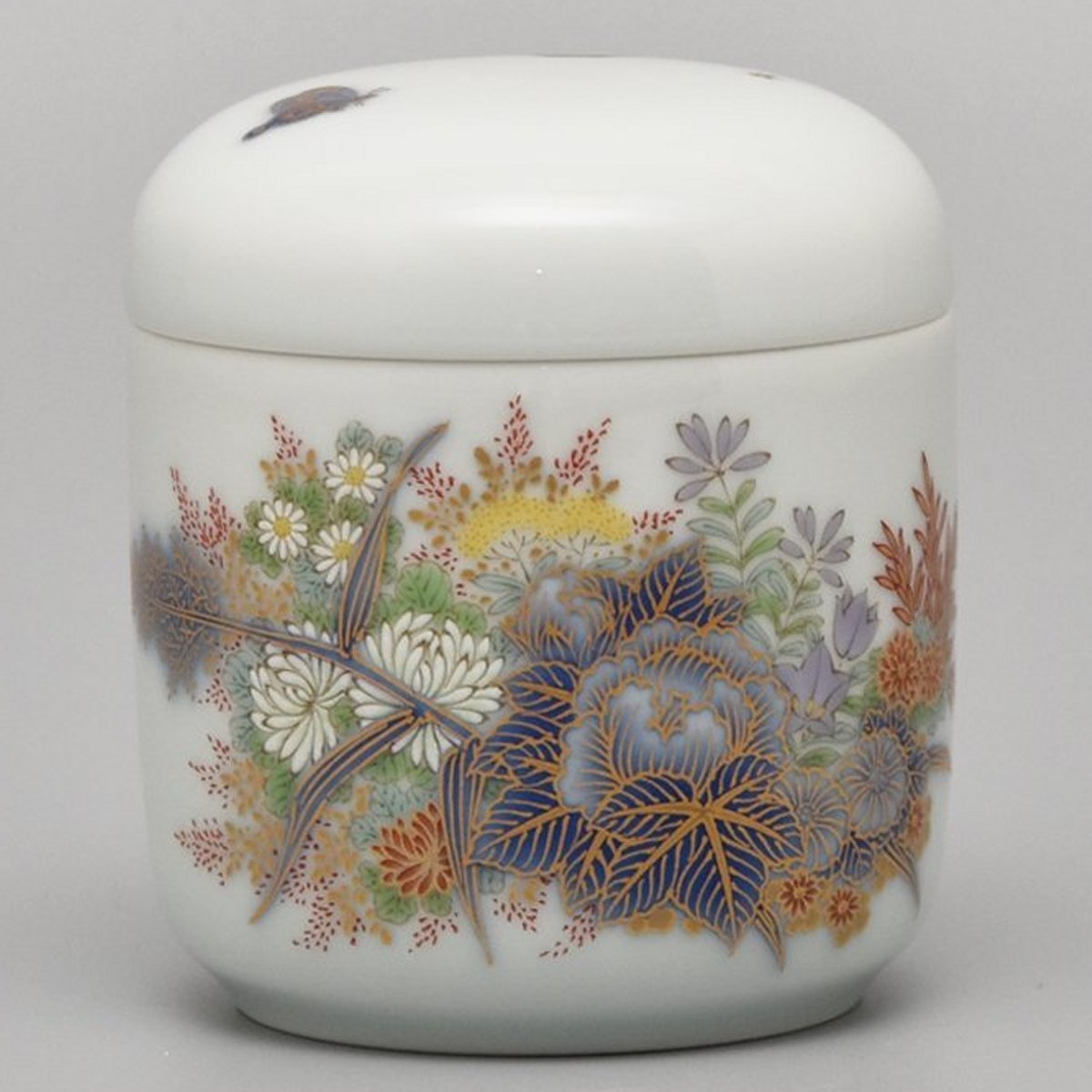 【芙蓉淡彩菊】筒型2.5寸 骨壺2