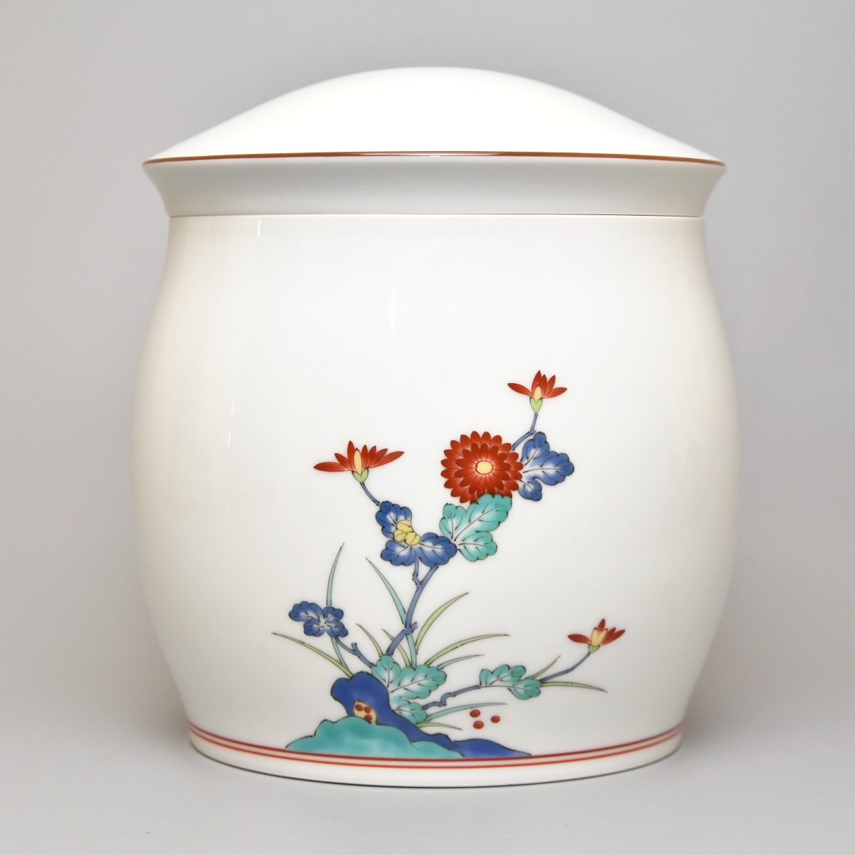 【色絵岩菊】家型7寸骨壺3